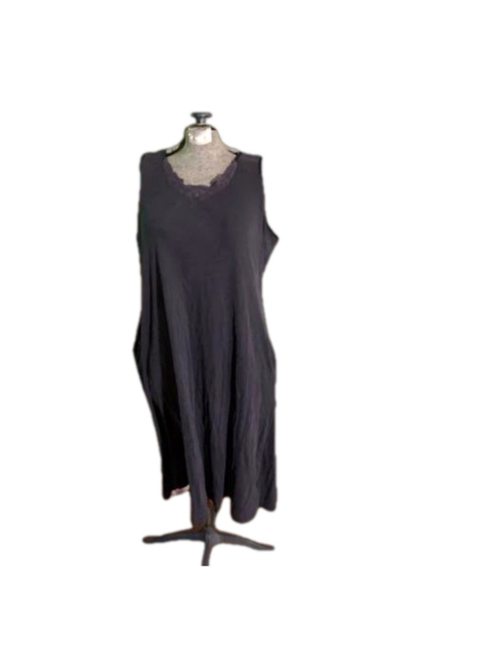 Black Lands End nightgown or casual dress medium petite cotton